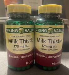NEW Spring Valley Standardized Extract Milk Thistle Twin Pack, 175mg, 90ct each