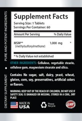 joint support supplement – MSM 1000mg – Stronger Bones & Joints – 1 Bottle