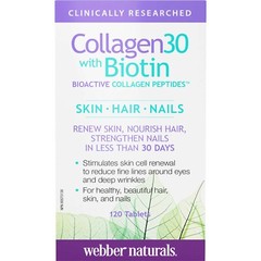 Webber Naturals Collagen30 with Biotin Bioactive Collagen Peptides 120pcs NEW