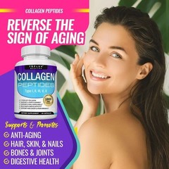 Collagen Peptide 5-Compound Complex 1800mg Dietary Supplement to Support Beauty