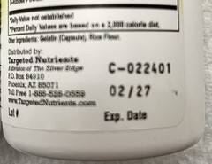“1” Targeted Nutrients D-Ribose Cellular Energy & Relieves Fatigue Booster 02/27