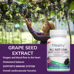 Grape Seed Extract 60 Veggie Capsules 400 mg 95% Polyphenols Antioxidant
