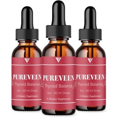 (3 Pack) Pureveen Thyroid Balance Drops, Pure Veen Advanced Formula (6oz)