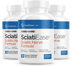 3 Pack SciatiEase Labs Sciati Ease Sciatic Nerve Formula 120 Cap NEW ! Exp 2027