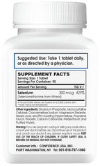 Confidence USA Selenium Max 90 Tablets –Natural Selenium 300mcg-Immune&Longevity