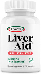 LIVERITE Liver Aid with Milk Thistle 150 Capsules, Supports Healthy Liver Functi