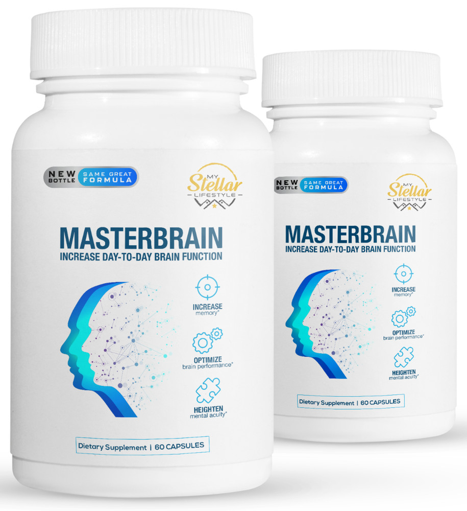 2 Pack Masterbrain, aumenta la función cerebral del día a día-60 Cápsulas x2