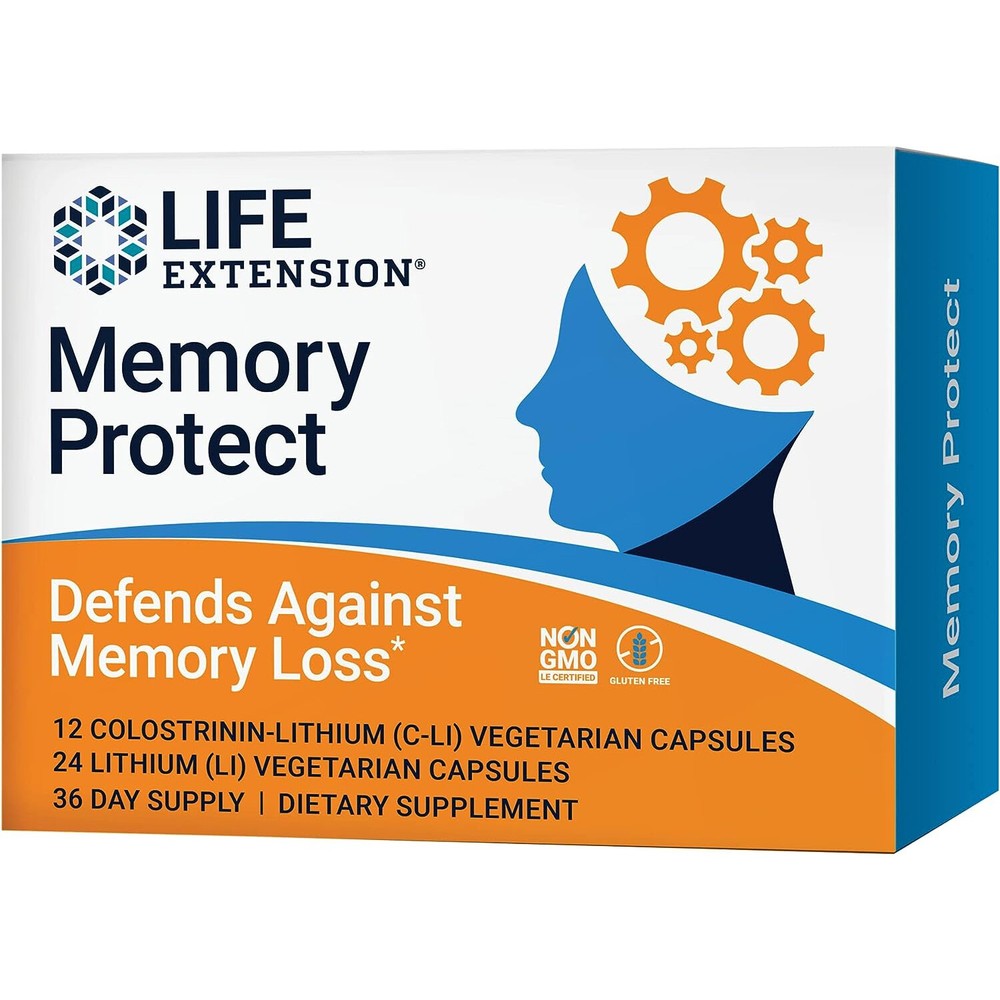 Life Extension Memory Protect,Defends Against Memory Loss,24 Lithium Veg Caps