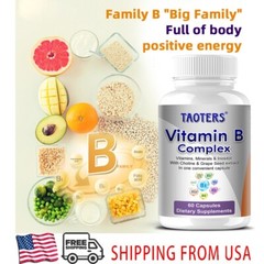 Vitamin B Complex, 60 Capsules With Minerals – High Potency Immune Support