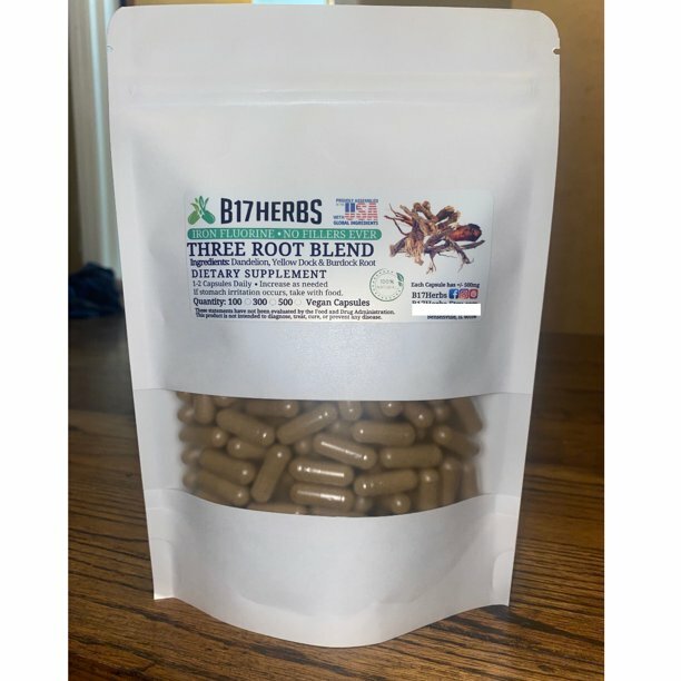 Organic Three Root Blend – Dandelion, Yellow Dock – Burdock Root 100 Veg. Caps