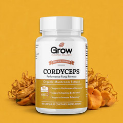 FreshCap Cordyceps Mushroom Extract Powder Organic, Energy Immune Support, 60 CT