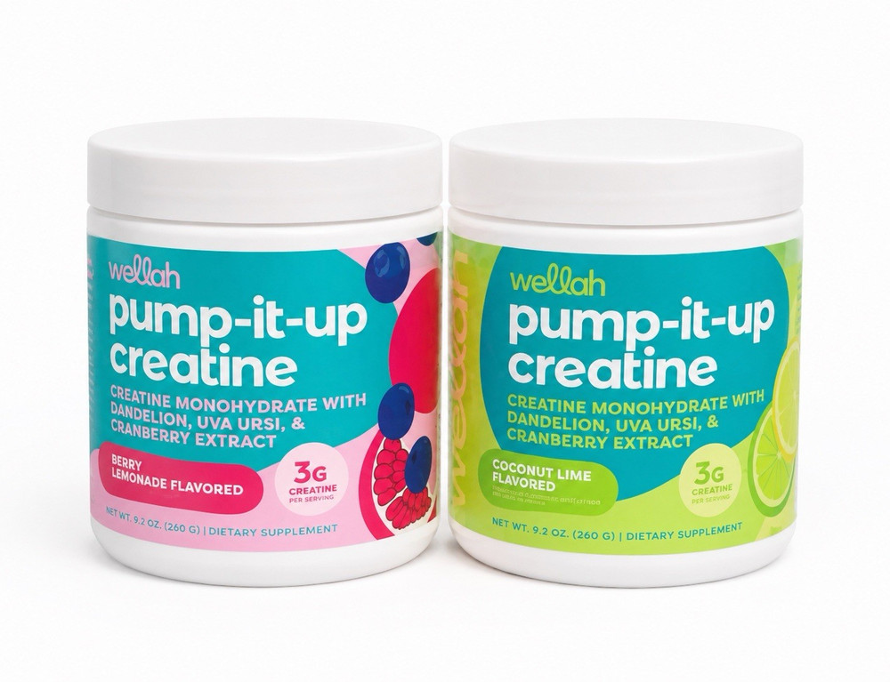 Wellah Pump-It-Up Creatine 2 Pack Berry Lemonade & Coconut Lime 9.2oz
