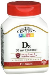 21st Century D3 50 mcg (2000 IU) Tablets 110 EA