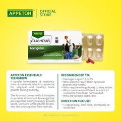 2 x APPETON Essentials Teengrow 30s Multivitamin Teen Growth Support – FREE SHIP