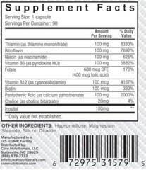Core Nutritionals B-Complex Supports Cognition Mood Overall Well-Being – 90 Caps