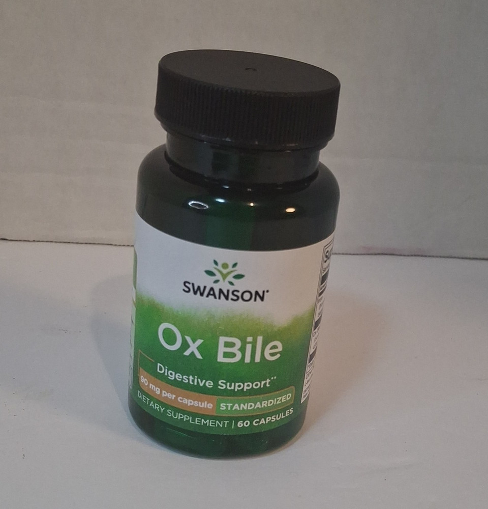 Swanson Digestive Support Ox Bile 90 mg Standardized Capsules 60 Count