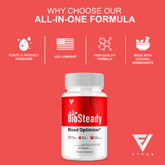 (3 Pack) BioSteady Blood Optimizer, Bio Steady Advanced Formula (180 Capsules)