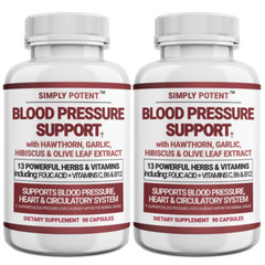 2 PACK Blood Pressure Support Supplement 90 Capsules – Healthy Heart, Cholestero