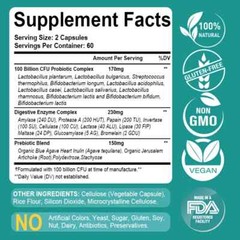 Probiotics Digestive Enzymes 100 Billion CFU Potency Support Digestive System