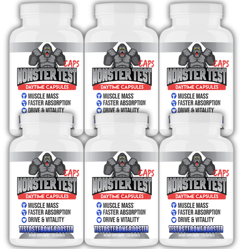#1 Testosterone Booster Monster Test Caps Drive Men&rsquo;s Capsule Pills 120ct, 6pk