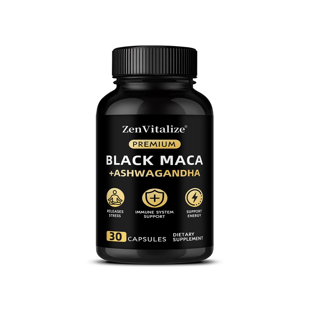 Black Maca Caps,Absorption Boosting Black Pepper,Vitality,Stress&Immune,30~120CT