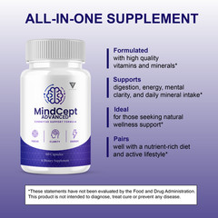 (5 Pack) Mindcept Advanced Brain Formula, Mind Cept Supplement (300 Capsules)