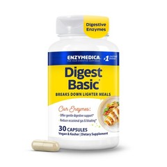 Enzymedica Digest Basic – Digestive Enzyme 30 Count (Pack of 1), No Color