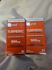 (2 Pack) Qunol Turmeric Curcumin Complex, 500mg (21 Capsules Each) Exp 08/26