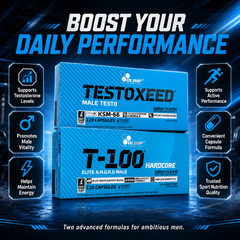 T-100 HARDCORE + TESTOXEED – muscle mass, libido, testo-BOOSTER, nervous system