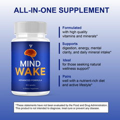 (5 Pack) Mind Wake Brain Support, MindWake Nootropic Supplement (300 Capsules)