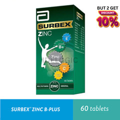Surbex Zinc B Plus B Complex Vit with Vit C & Zinc Energy Stress Support 60s