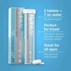 Hydralyte Color Free Lemonade Flavored Effervescent Electrolyte 20 Tablets