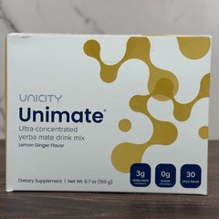 Unicity Unimate Yerba Mate Drink Mix – Lemon Ginger – 30 Sticks – Exp: 05/27