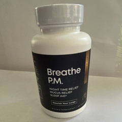 Herbal Tea Therapy Breathe P.M. Night Sleep Aid & Mucus Relief 60 Capsules