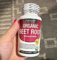 Toplux Nutrition Organic Beet Root + Black Pepper Tablets 2040mg 90 Non-GMO