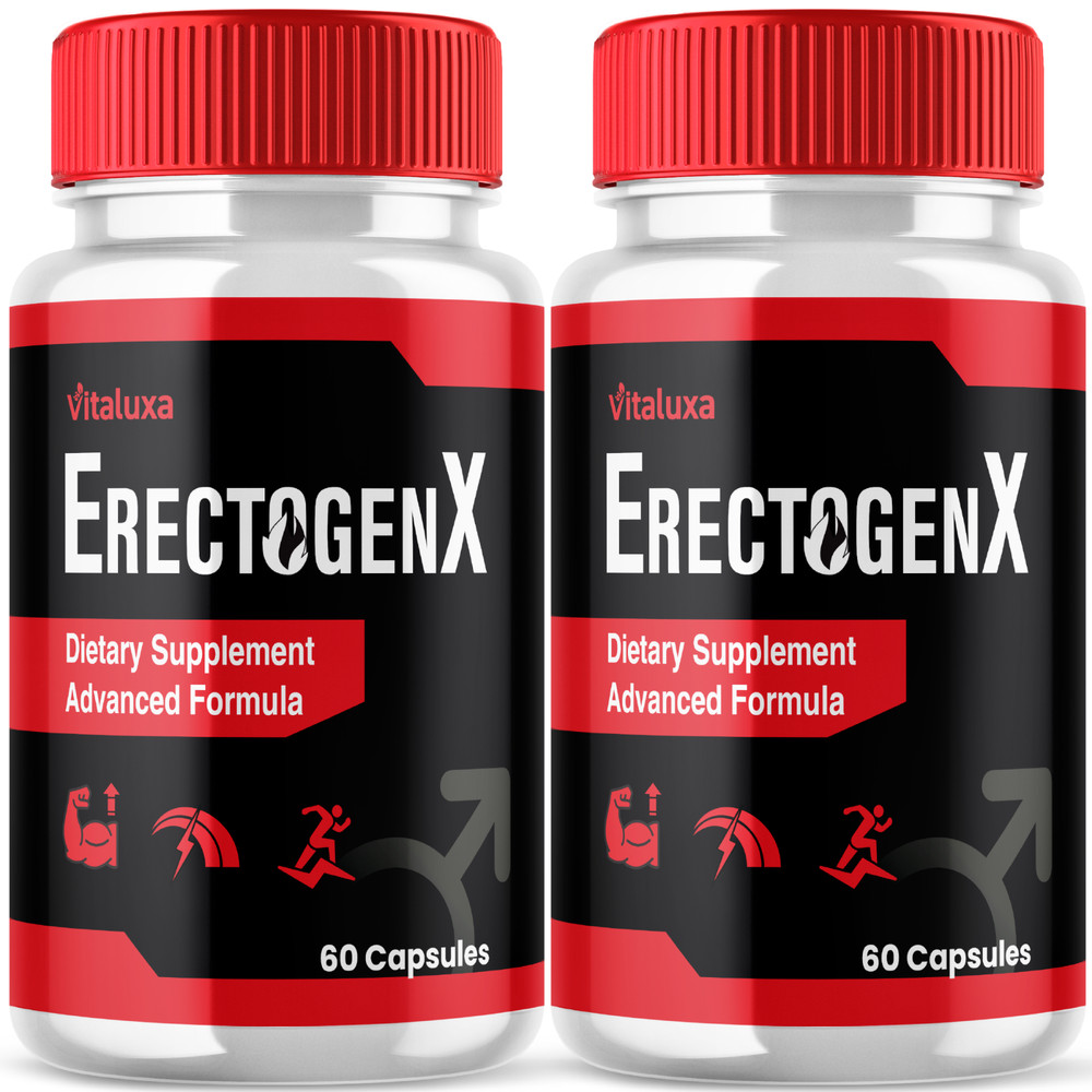 (2 Pack) ErectogenX for Men, Erectogen X Male Performance Support (120 Capsules)