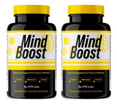 Mind Boost Pills, Mindboost for Clarity Memory & Focus 2 Pack 120 Capsules