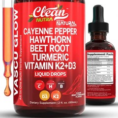 Clean Nutra Cayenne Pepper Supplement Drops + Hawthorn, Beet Root, Turmeric, Vit