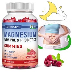 Magnesium 400mg Probiotics 1 Billion Cfu For Bone Digestive Health 60 Gummies