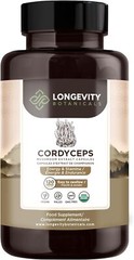 Longevity Botanicals Organic Cordyceps Mushroom Capsules Energy Boost 120pc NEW