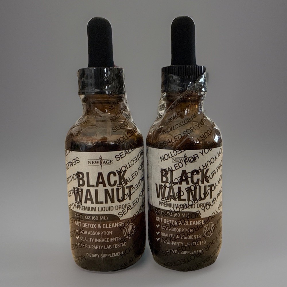 2 PACK NEW AGE Black Walnut Liquid Drops Black Walnut Extract Cleanse Vegan USA