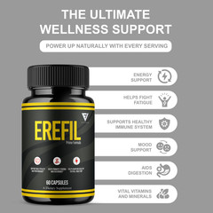Erefil Premium Performance Capsules, Erefill Supplement (60 Capsules)