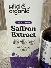 Wild & Organic Saffron Extract Liquid Drops 4 fl oz Alcohol-Free 5 Month Supply