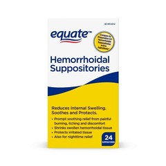 Equate Hemorrhoidal Suppositories 24 Count relief from painful burning itching.+
