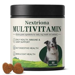 Nextriona 8-in-1 Dog Multivitamin Soft Chews,Joint,Gut for All Dog Breeds,60CT
