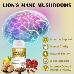 CANLIST Organic Mushroom Complex Capsules for Brain Health & Immune Support