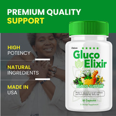 (2 Pack) Gluco Elixir Blood Support, GlucoElixir Advanced Formula (120 Capsules)