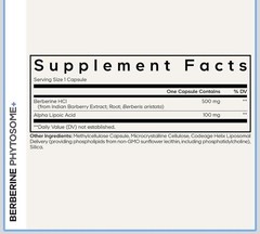 Codeage Berberine Phytosome+ Supplement Berberine HCL Alpha Lipoic Acid 60 Caps
