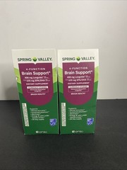 (2) Spring Valley 4 Function Brain Support Dietary Supplement 60 Count Exp 02/27