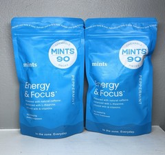 2X Energy & Focus Mints with L-theanine, B-12, & Caffeine 180 Pcs -NEW SEALED